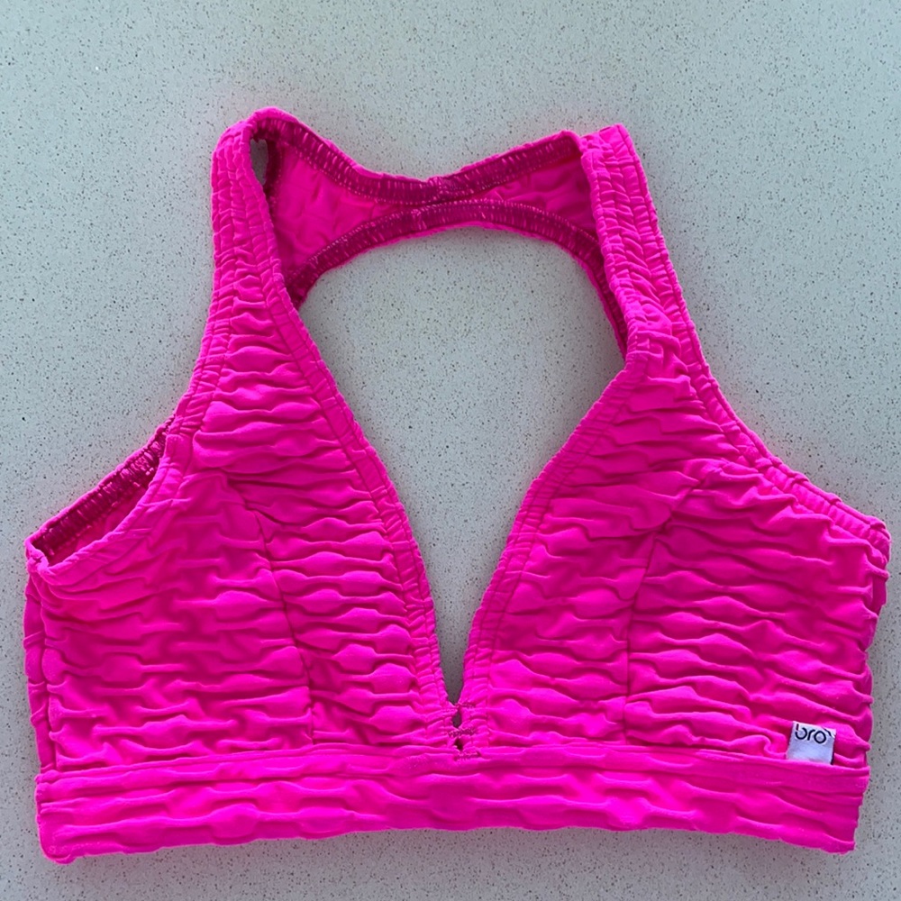 Bro Fitwear Neon Hot Pink Sports Bra OS